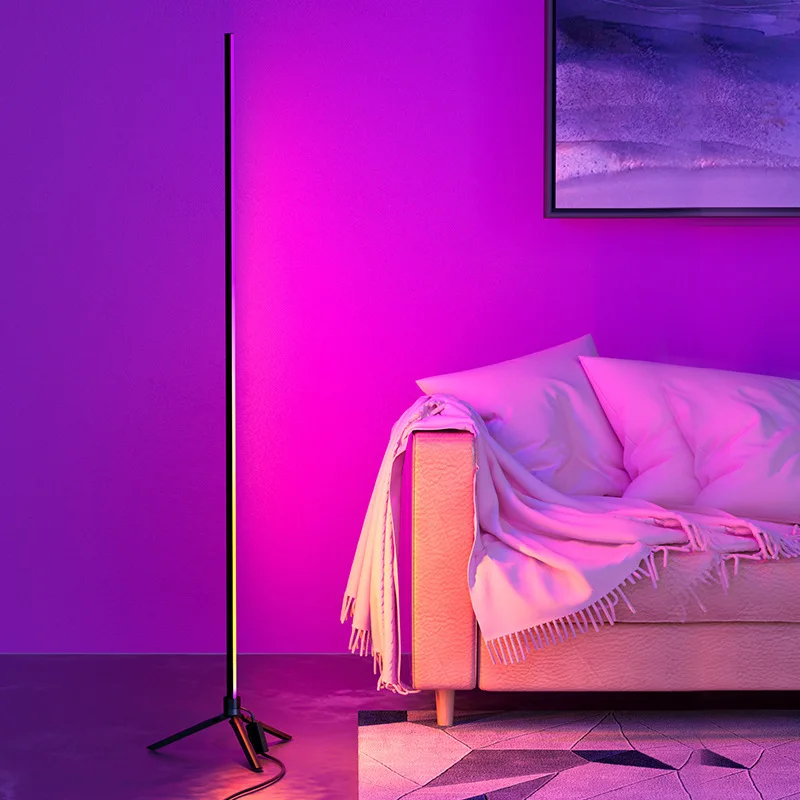 Decorative bedroom mood purple background romantic atmosphere color-changing floor lamp