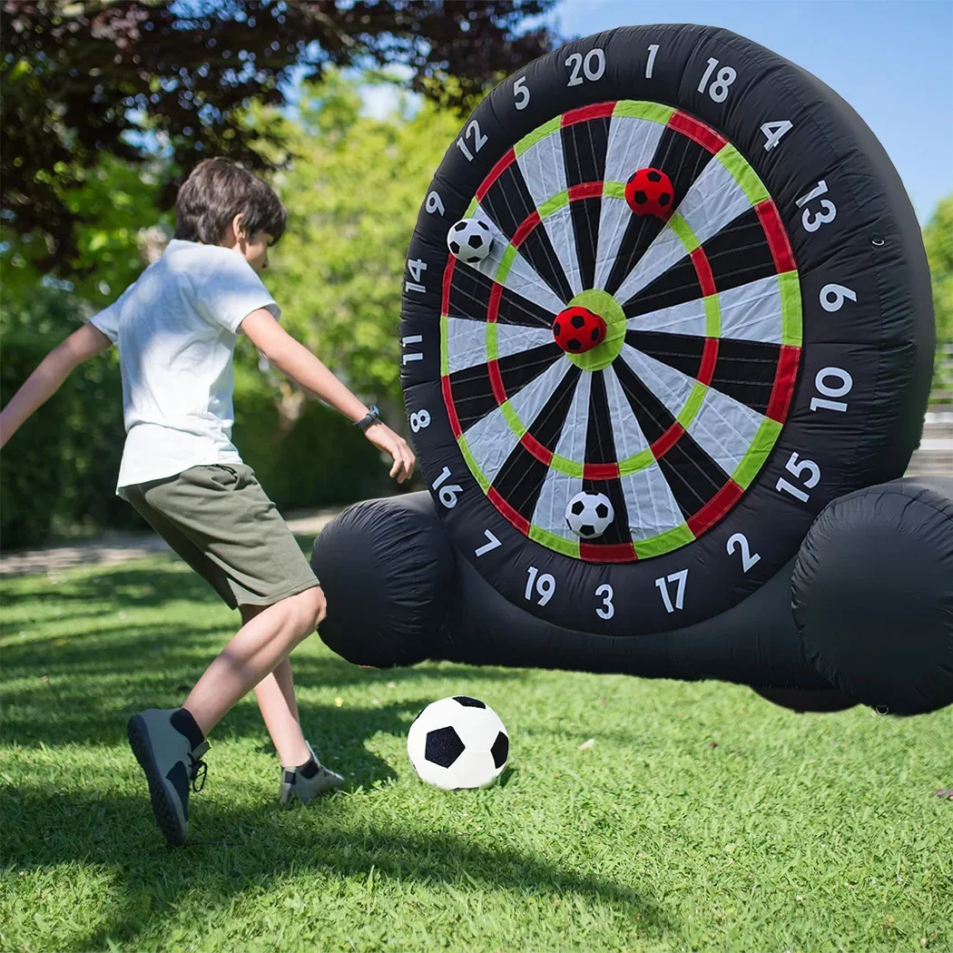 3m Inflatable Football Dart Board With Sticky Soccer Balls Foot Kicking Ball Sports Target Games Kick Darts outdoor play games