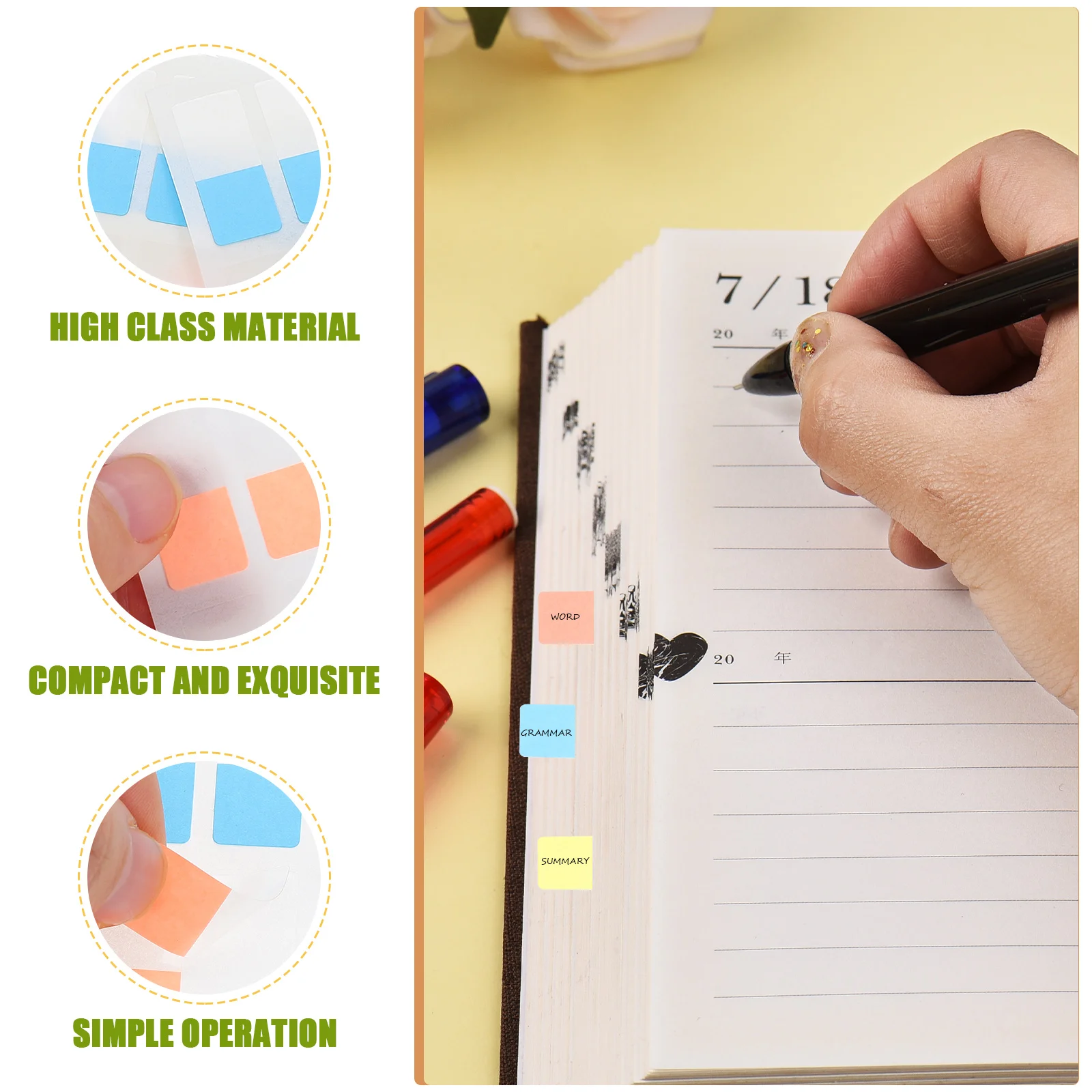 360pcs Index Tabs Self Adhesive Neon School Subject Labels Memo Stickers Practical Long Term Use