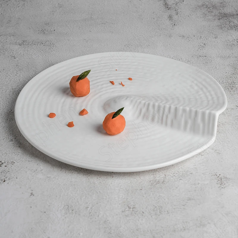 Western Special-shaped Ceramic Plate French Modern Creative Mountain Irregular Large Dinner Plates Restaurant Hotel Tableware