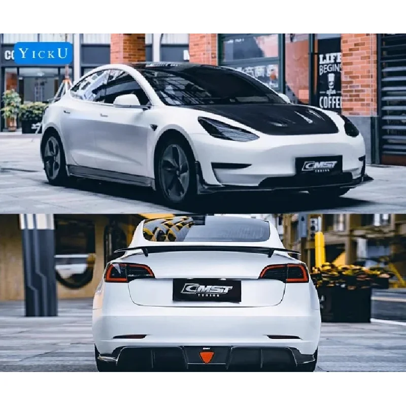 Factory hot salesGood Quality Body Kit for s Model 3 Upgrade CMST Style Body Kit Front Lip Side Skirts Rear Diffuser Spoiler Car