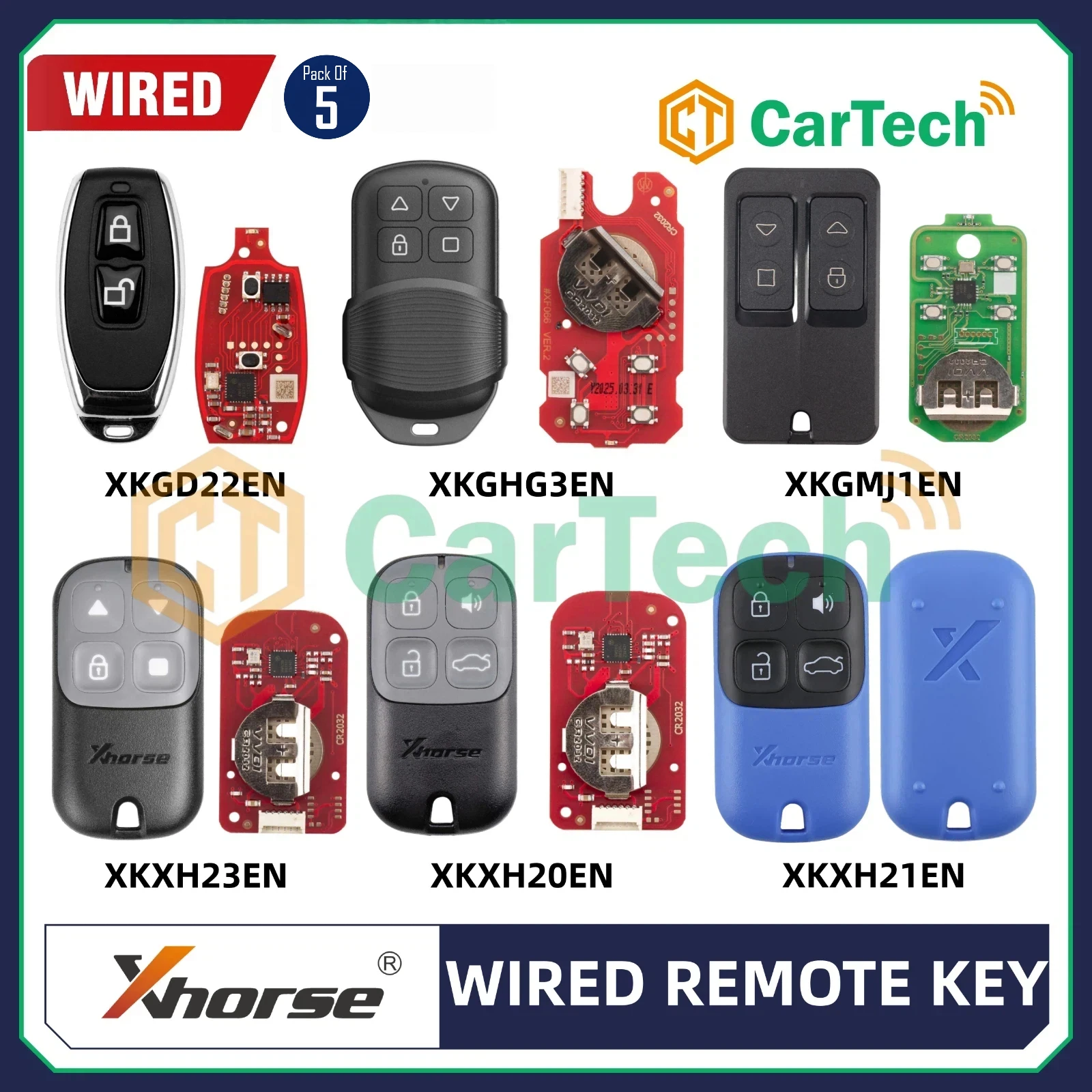 5PCS/LOT Xhorse 2nd Generation Masker Style Garage Remote 4 Buttons XKGHG3EN XKGD22EN XKXH23EN XKXH20EN XKXH21EN XKGMJ1EN