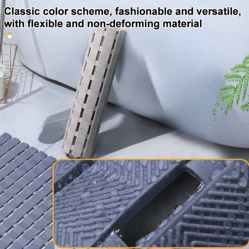 

Гибкий противоскользящий напольный коврик с защитой от падения, сливное отверстие, скребок для ног из ПВХ для душа, отшелушивающий коврик для ванной комнаты, педаль для ног, ванна