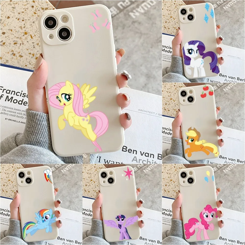 M-My L-Little P-Pony Cartoon Phone Case For Iphone 11 13 14 Pro Max X Xr Xs Max Se2020 12mini White Cover Case