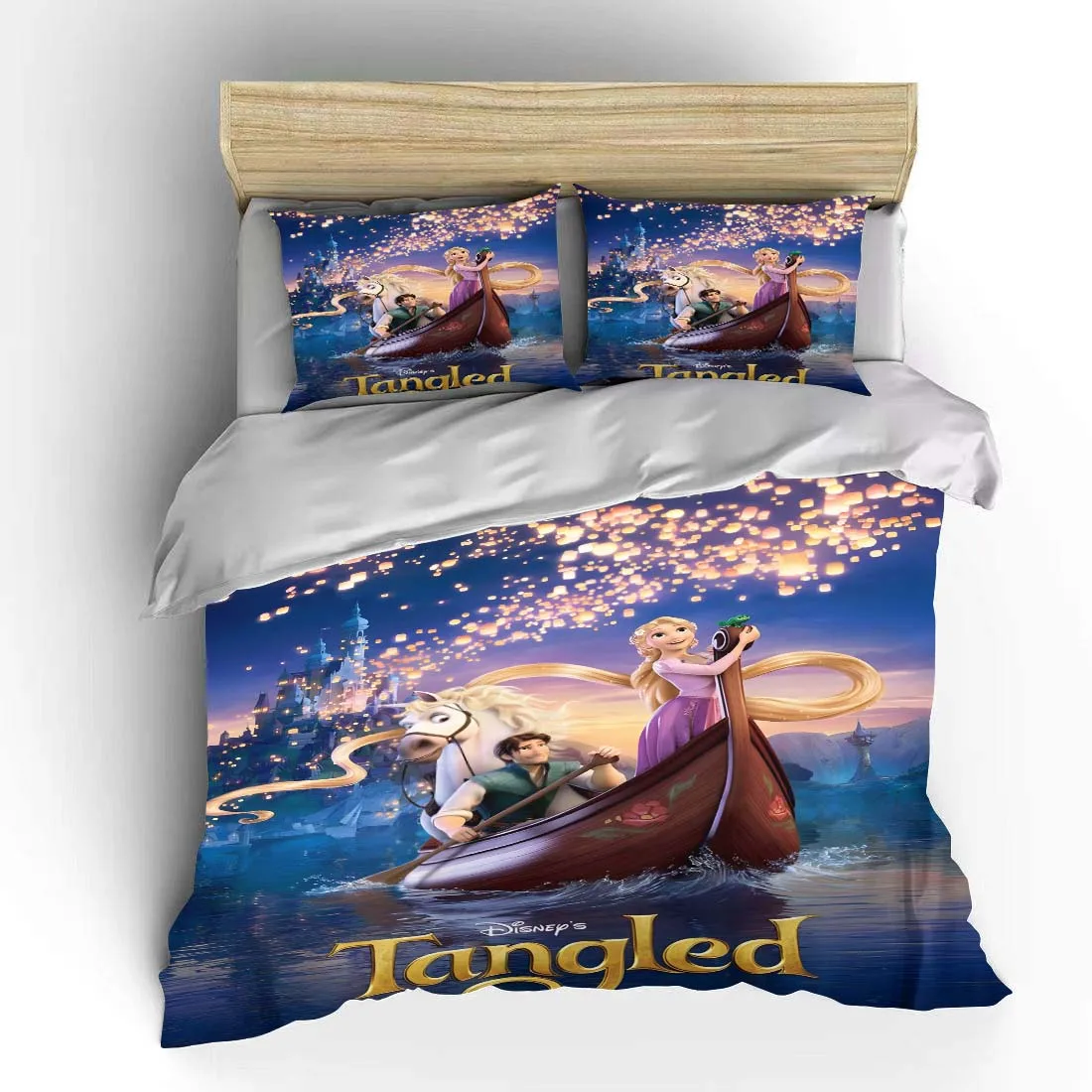 Rapunzel Disney Princess  Bedding Set Children 3 Piece Set King Size Bed Set US Twin Adult Bed Cover Bedroom Quilt Duvet Gift