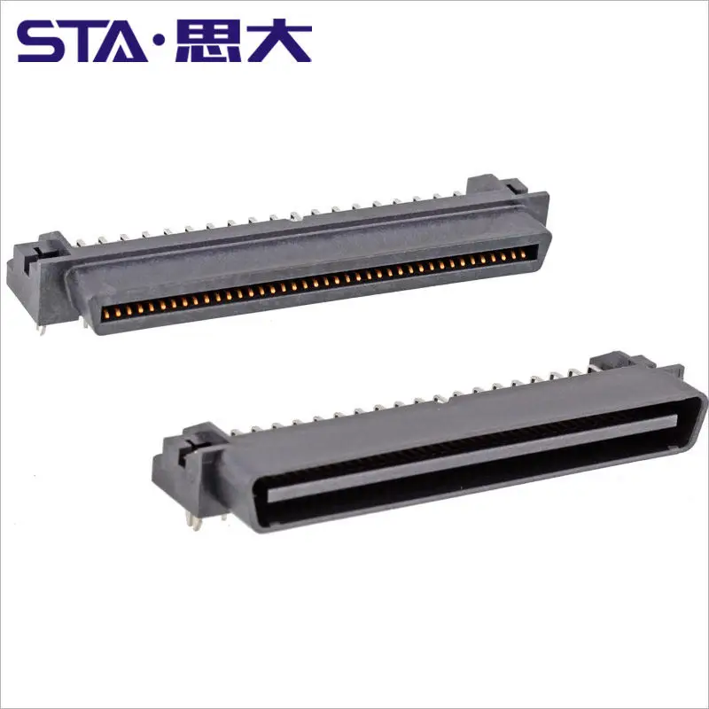 80 pin board to board straight right-angle PCB socket 1.27mm pitch SCSI plug male/female connector
