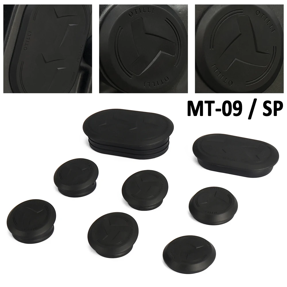 

8PCS Motorcycle Accessories Black Frame Hole Cover Caps Plug For YAMAHA MT-09 MT09 mt09 MT 09 SP 2021 2022 2023 2024 2025