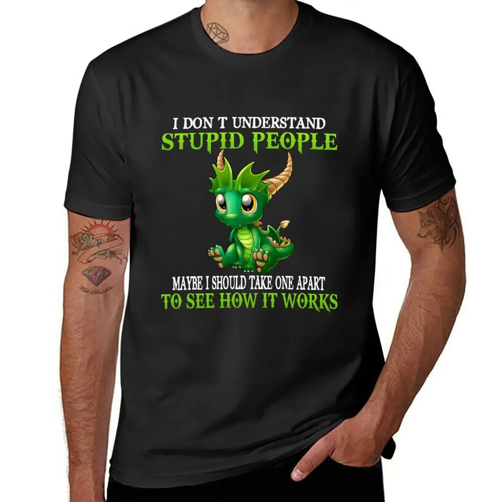 

Dragon Don't Understand T-Shirt anime figures cotton graphic tees man t shirt hippie clothes mens graphic t-shirts