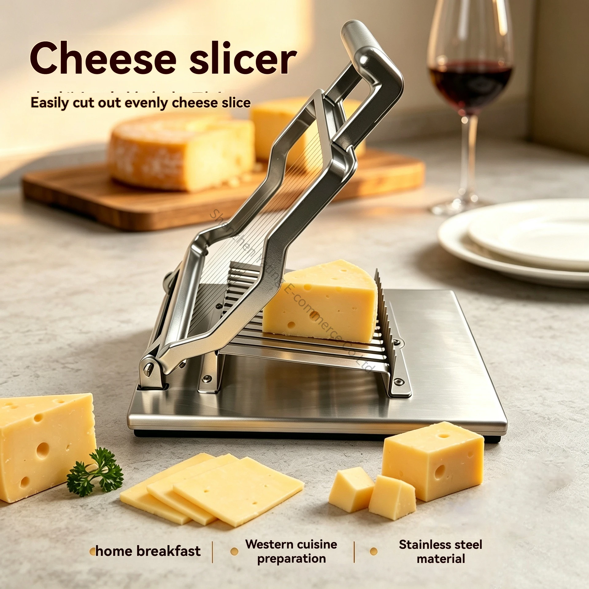 Hand-pressed cheese slicer, cheese cutter, multi-thickness exchangeable knife plate, commercial ham and egg slicer