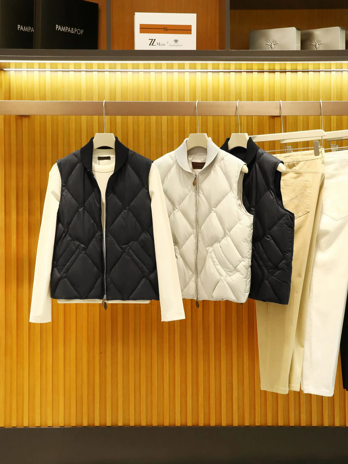 

Men's down Jaet 90 White Du down Knitted Collar Vest Faion Urban Sle Waterproof Nylon Outerwear for Autumn Winter