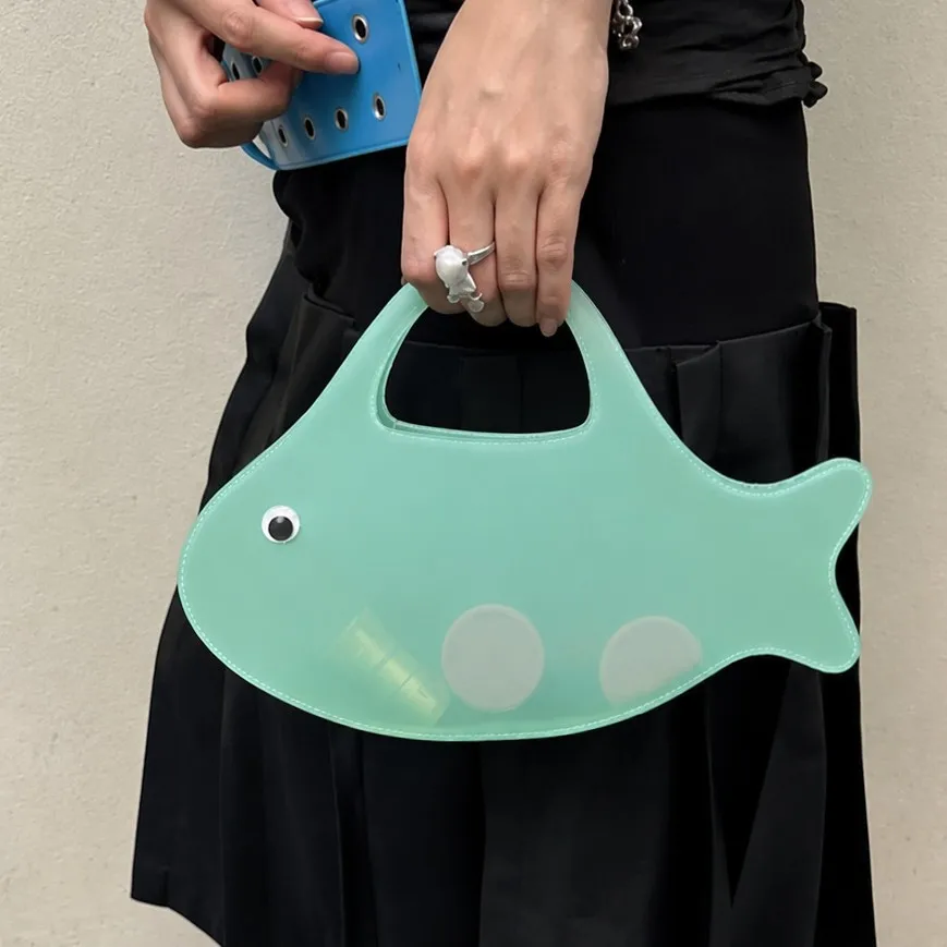 Super Cute Jelly Fish Handbag Transparent Bag Cartoon Macaron Color Handbag Women's Creative Bag