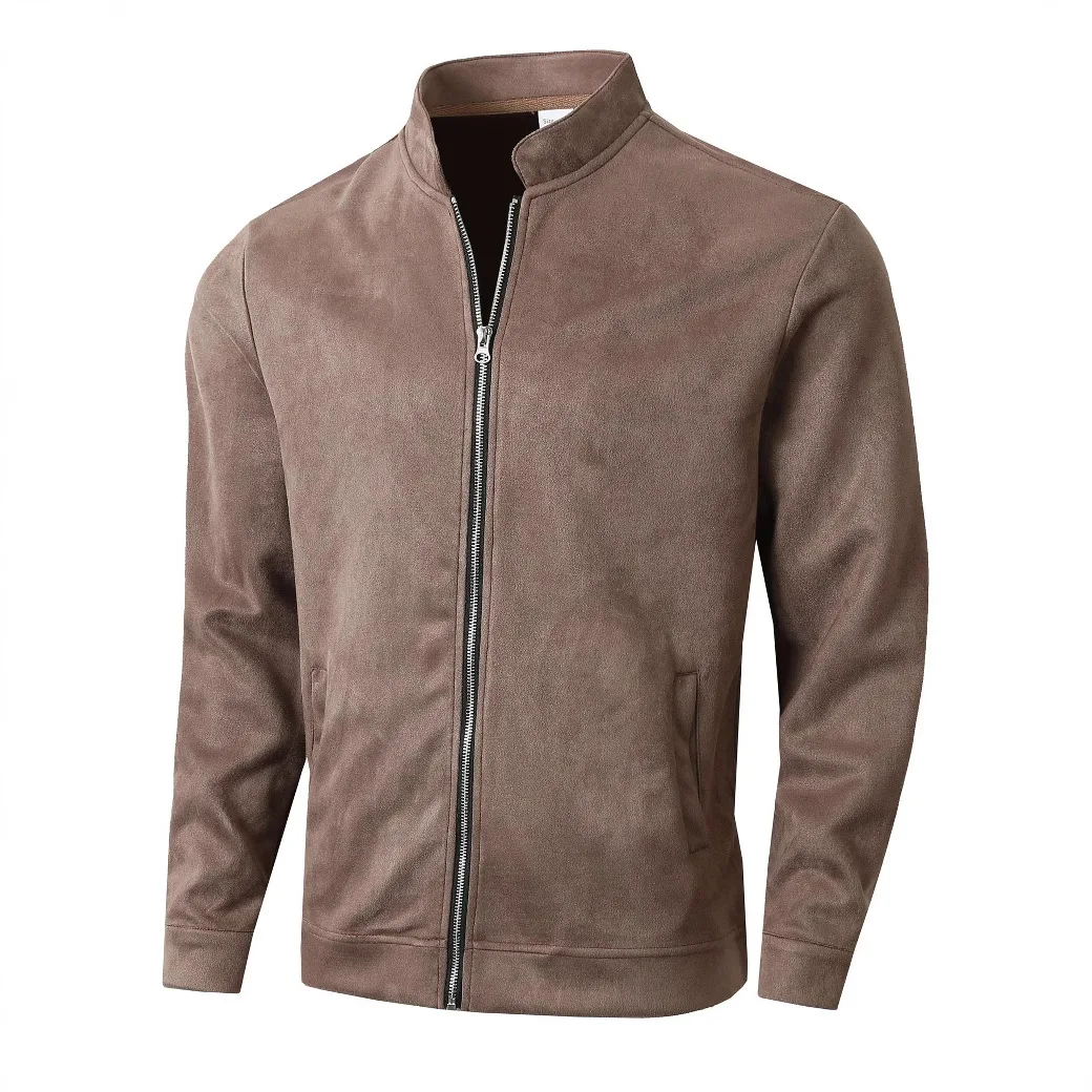 

Autumn Winter Slim Fit Stand Collar Jackets Men Business Casual Zipper Solid Outwear Male Fashion Office Jacket Coat Cardigan