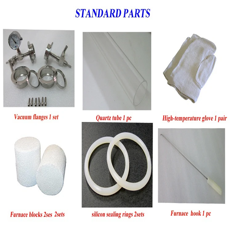 Horno de tubo horizontal de cuarzo al vacío CVD de laboratorio 1200C