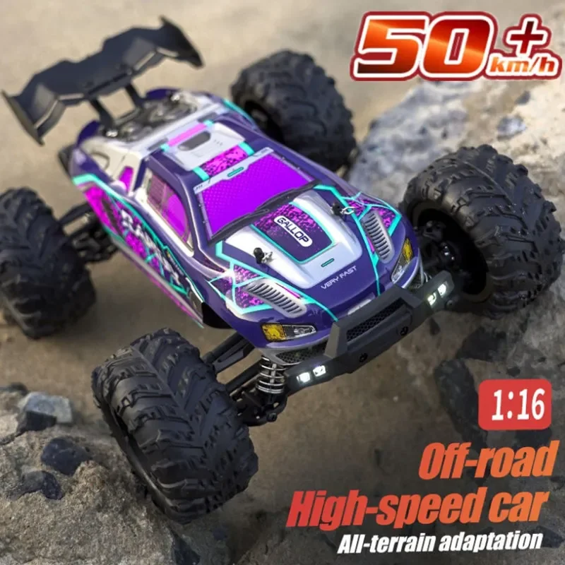 RC Cars Off Road 4x4 with LED Headlight 1/16 Scale Rock Crawler 4WD 2.4G 50KM High Speed Drift Remote Control Monster Truck Toys