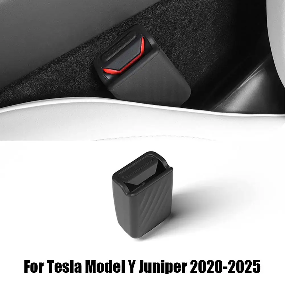 

For Tesla Y 2020-2025 Front Seat Belt Silicone Protector Full Cover for Model 3 Seat Seatbelt Buckle Base Covers R7G4