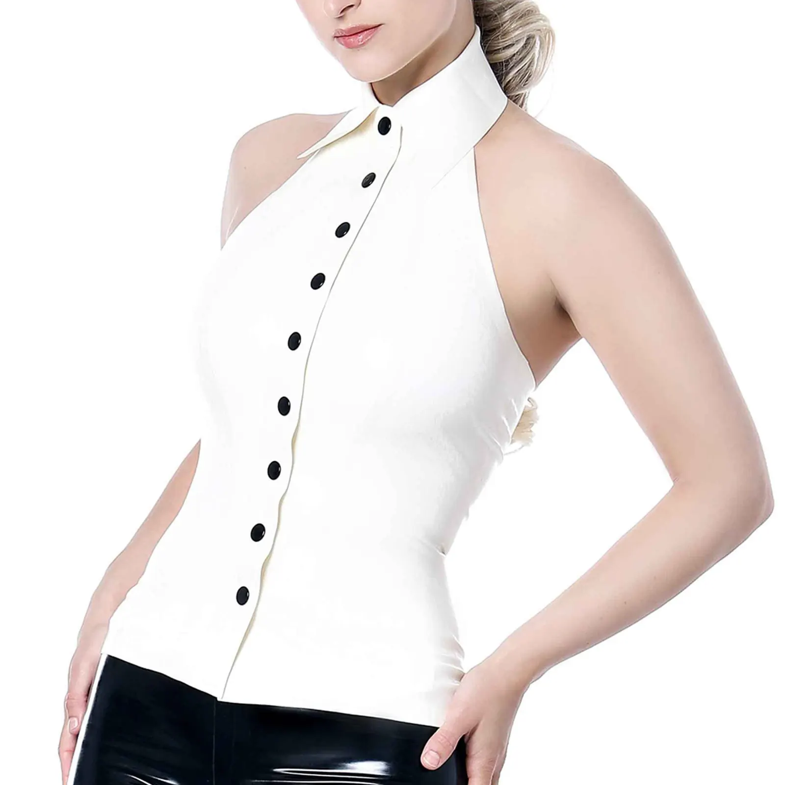 

Женская латексная футболка с рукавами, белая, для Хэллоуина, костюм для косплея