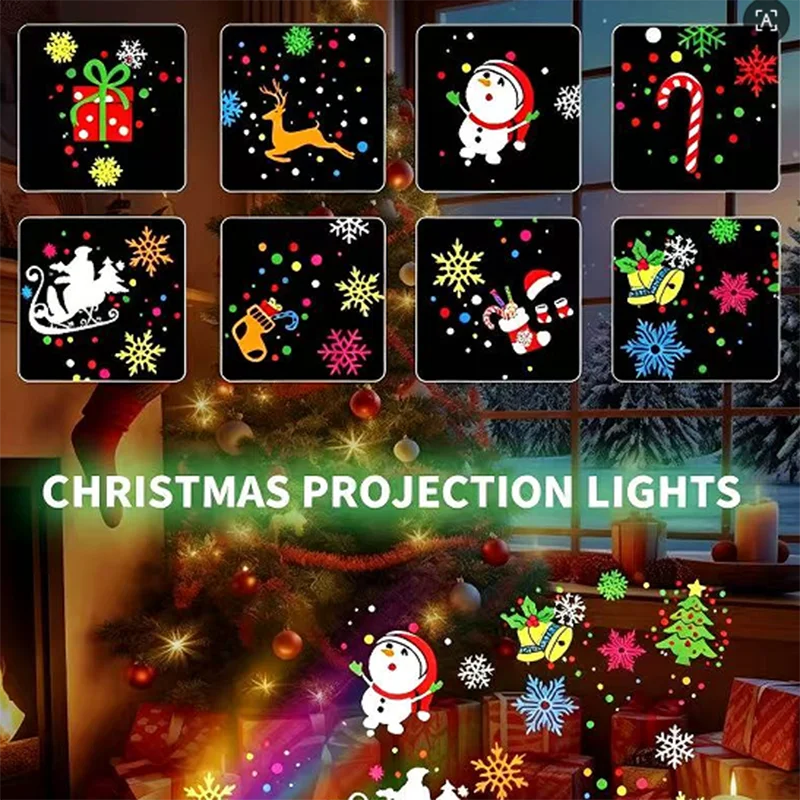 Dynamic Snowflake LED Projector Lamp, Ocean Night Light for Kids Bedroom, Christmas Holiday Party Stage Ambience Light