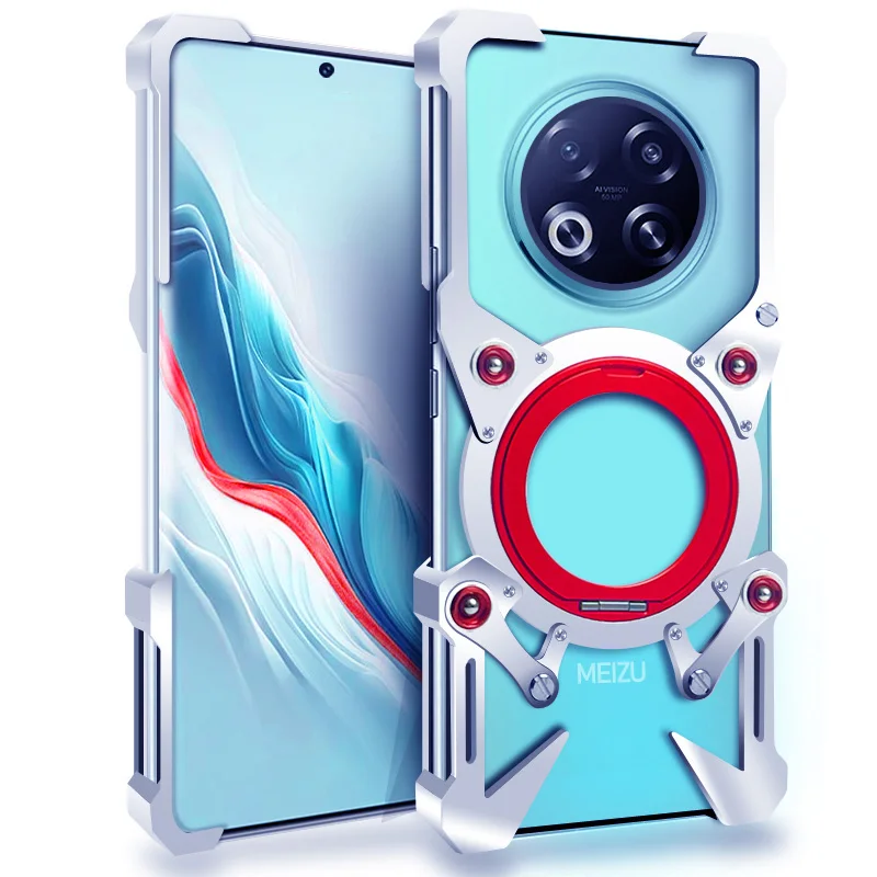 

Aluminum Frameless Case For Meizu Note 22 Pro Meizu 21 Note Rotating Bracket Shell Metal Rimless Shockproof Cover