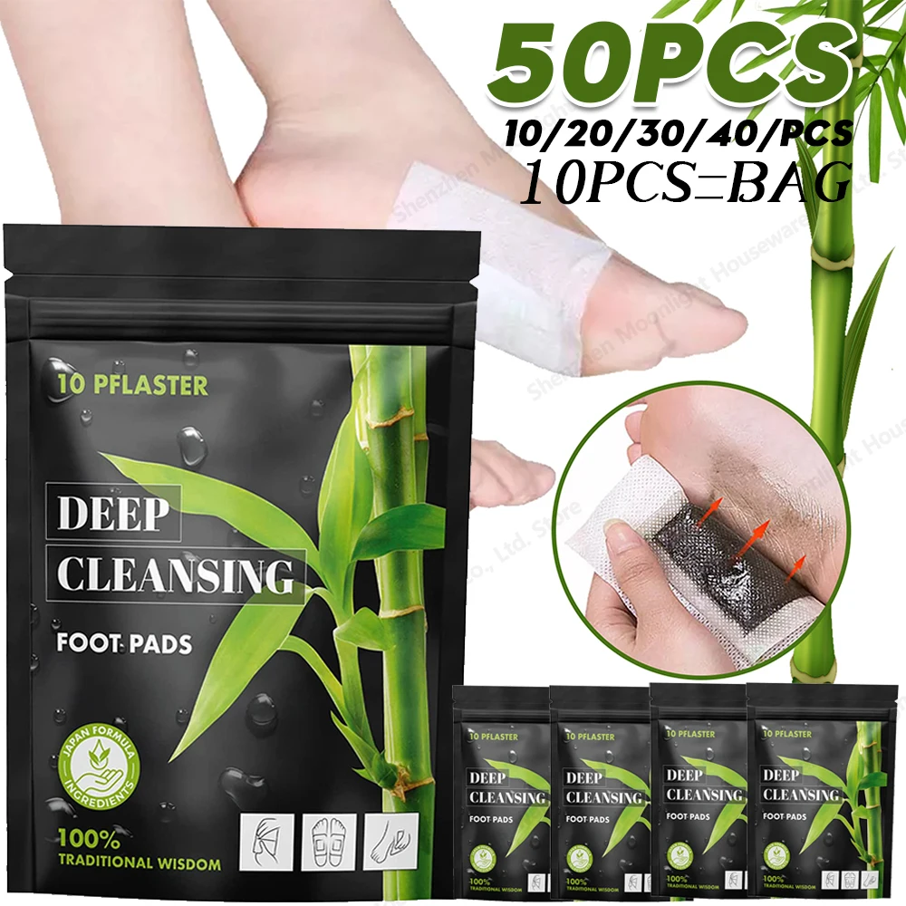 Natural Bamboo Charcoal Foot Patch Detoxify Foot Patch Promote Metabolism Improve Foot Odor Improve Sleep Quality Foot Care