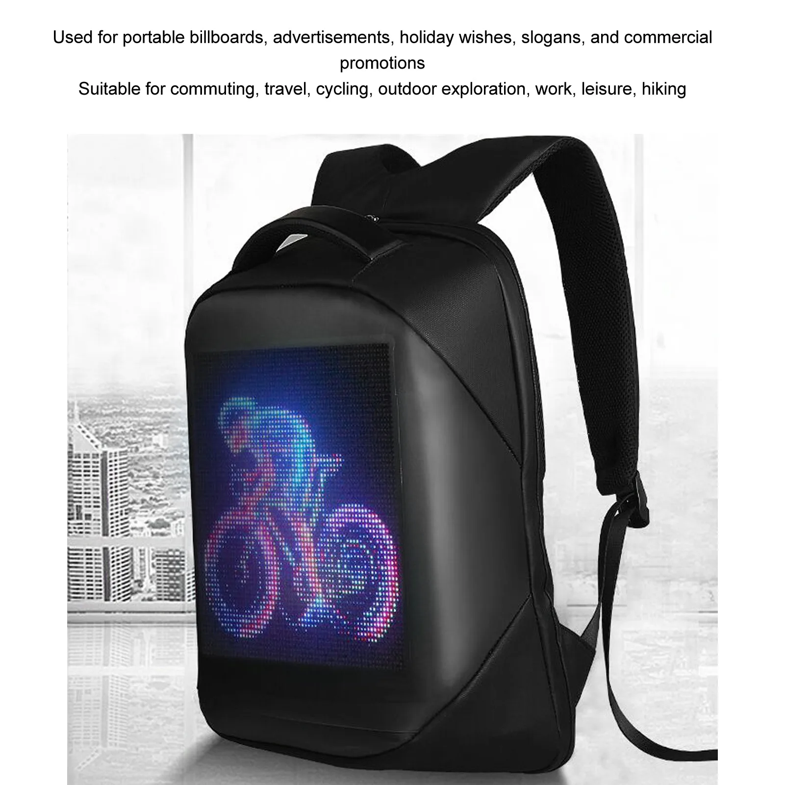 

Digital Backpack LED Backpack LED Backpack Bluetooth APP Programmable Water Resistant USB Powered Colorful LED Display Backpack