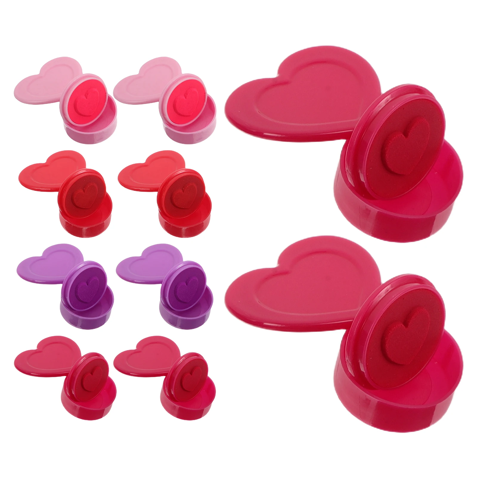 

20Pcs Heart Stampers for Colorful Plastic Stamps Classroom Prize Scrapbook Journal Valentine Day Christmas Crafts