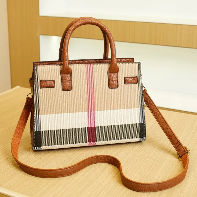 

Женская большая сумка в клетку, 2026, большая вместительная сумка через плечо с верхней ручкой, универсальная сумка для покупок для поездок на работу
