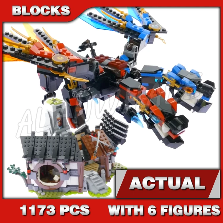 1173pcs Shinobi Two-headed Fusion Dragon's Forge Buffmillion Mech Blacksmith 10584 Building Blocks Sets Compatible With Model