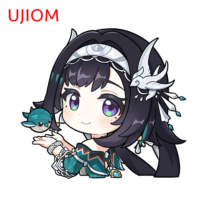 UJIOM Creative Genshin Impact Lan Yan Wall Stickers Adorable Girl Tuya Decal Fashionable Waterproof Kitchen Cupboard Decoration