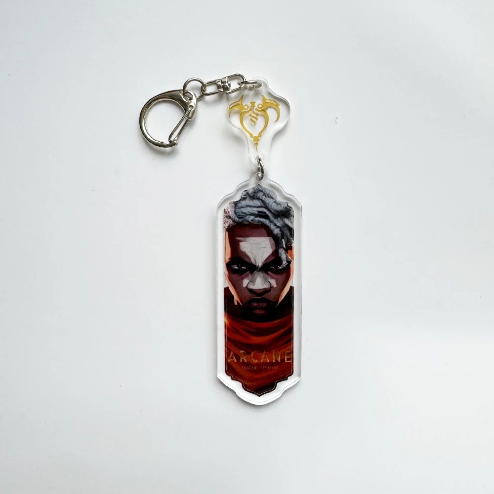 Acrylico Arcano Jinx Vi Caitlyn Ekko Viktor Llavero Arcane FigurePendant Llavero Llavero para Accesorios Bolsa Fans Rega #4