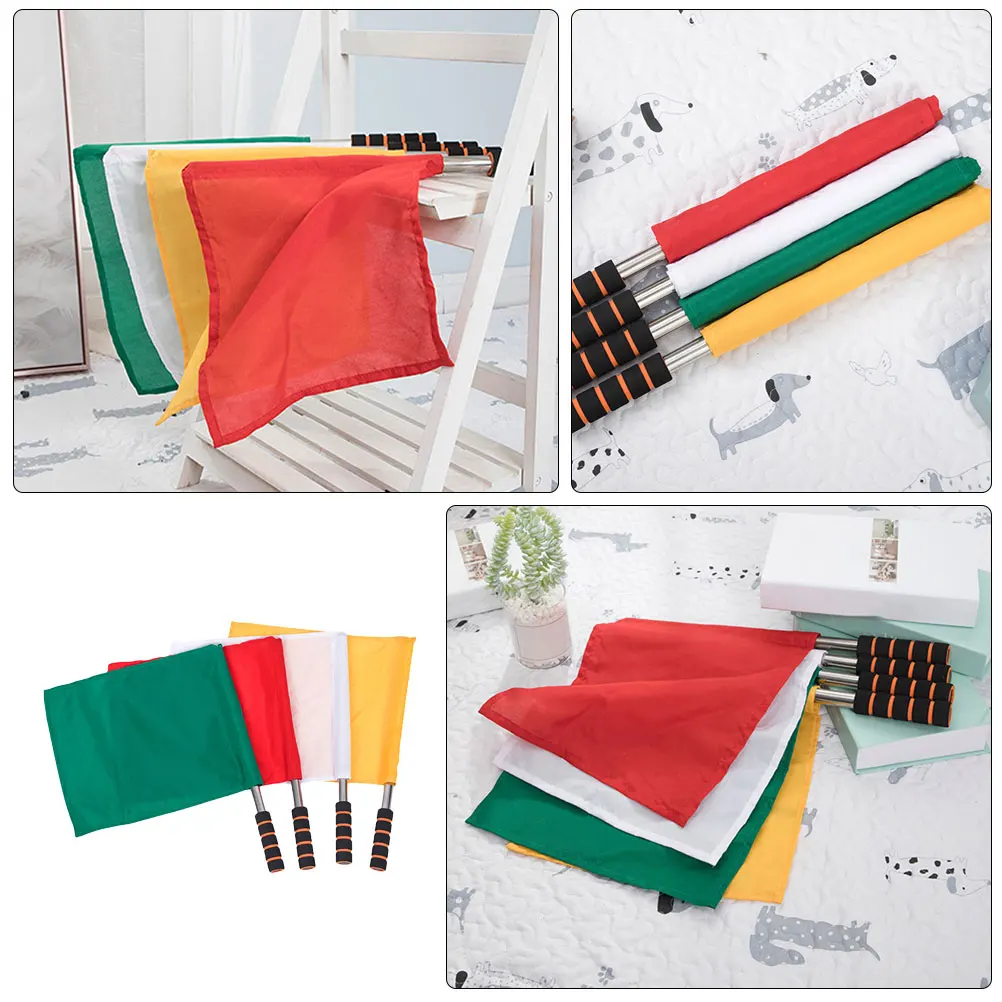 

8pcs Referee Soccer Football Waving Race Conducting Signal Flags For Sports Match Competition Handheld Racing Flags Field