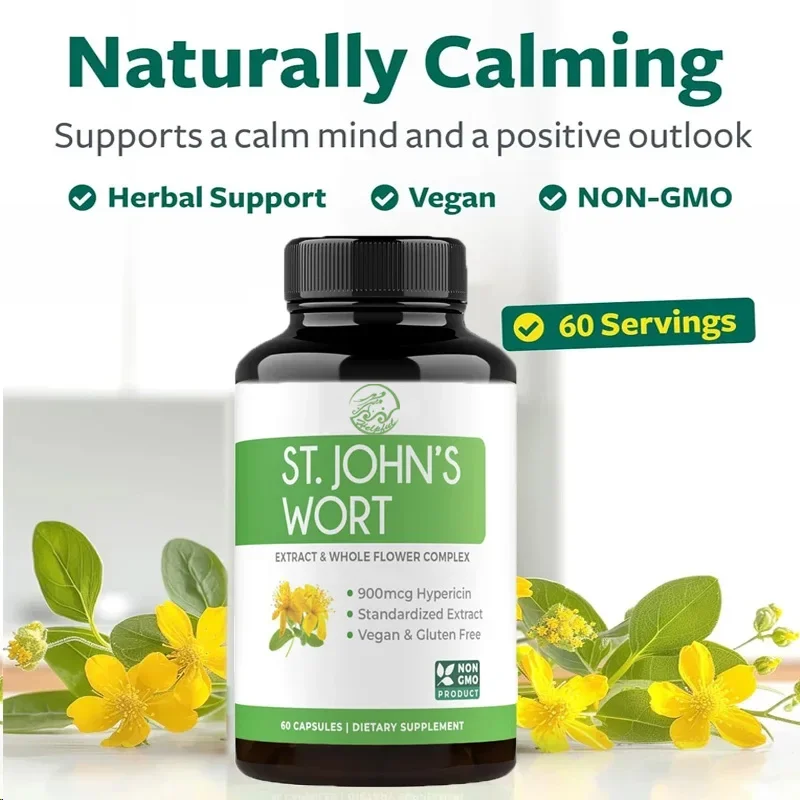 John's Wort Capsules with A Strong Effect of 900 Micrograms of Quercetin. No Oil, Pills, Tea, or Tincture 60 Effective St