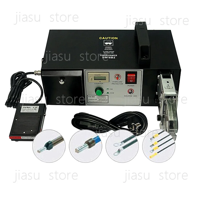 EM6B2/EM6B2-PRO Electrical Terminal Crimping Machine - Variety of Terminals Crimped with 7 Crimping Dies Tool