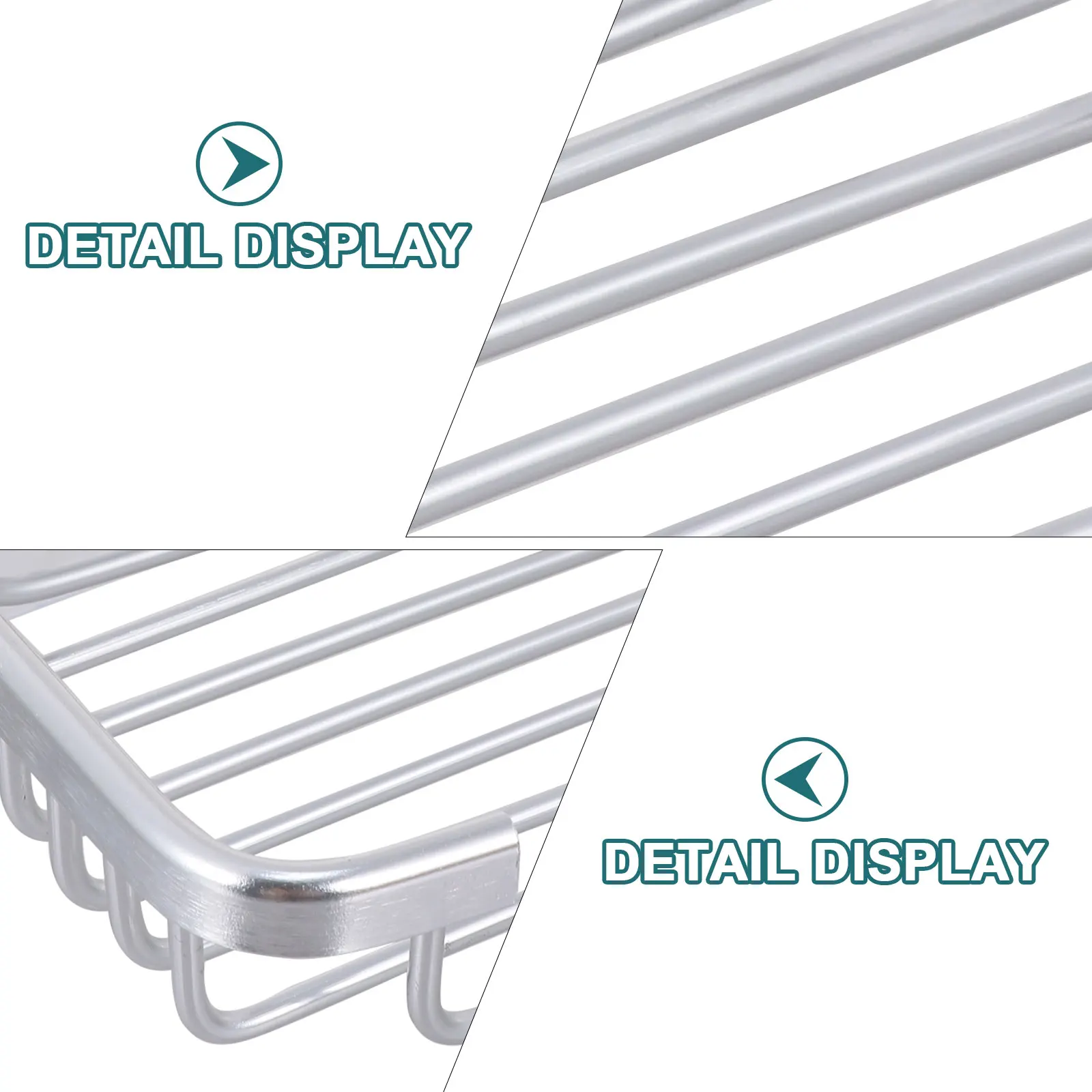 

No Punch Soap Dish Holder Premium Aluminium Material Self Draining Slatted Box Wall Mount Bathroom Kitchen Storage for Bathroom