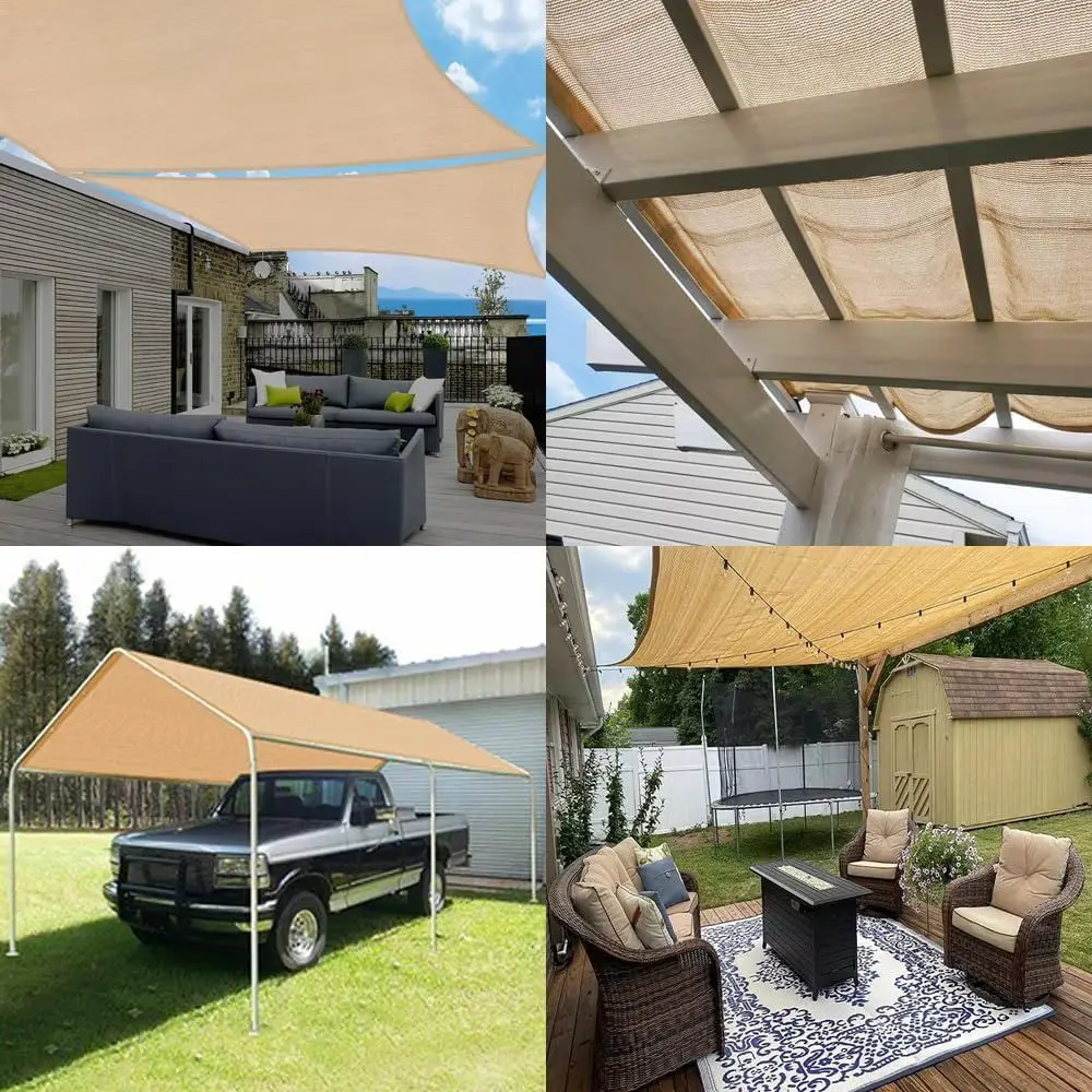 90% 차광 6x15피트 그늘망 메쉬 커버 (야외 파고라, 정원, 테라스, 데크, 뒷마당용)