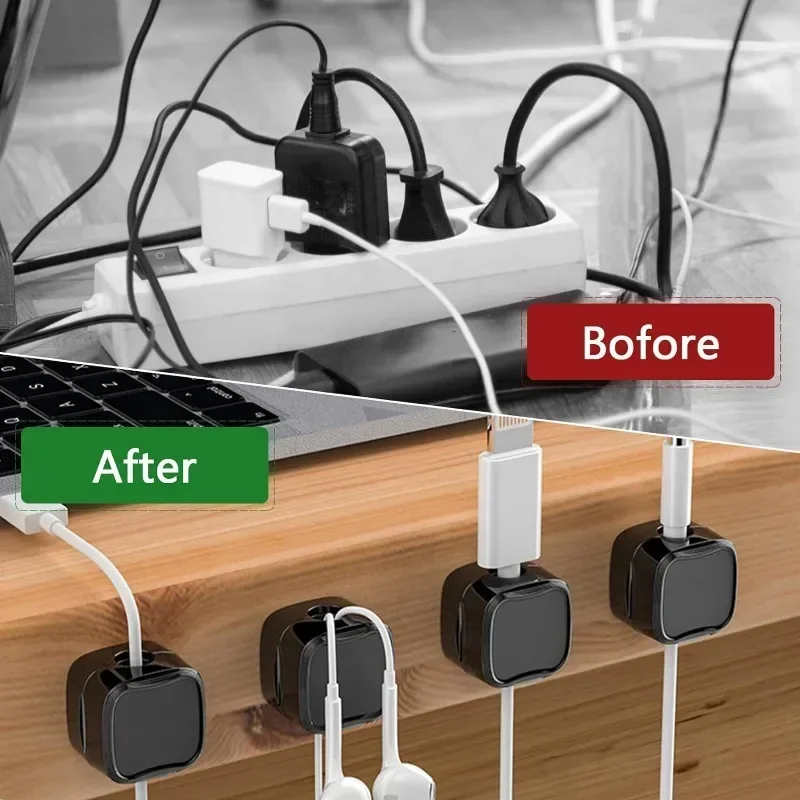 Mini-Magnet kabel clips selbst klebende verstellbare Kabel halter Kabel Draht halter Manager Home Office Desktop-Kabel Veranstalter