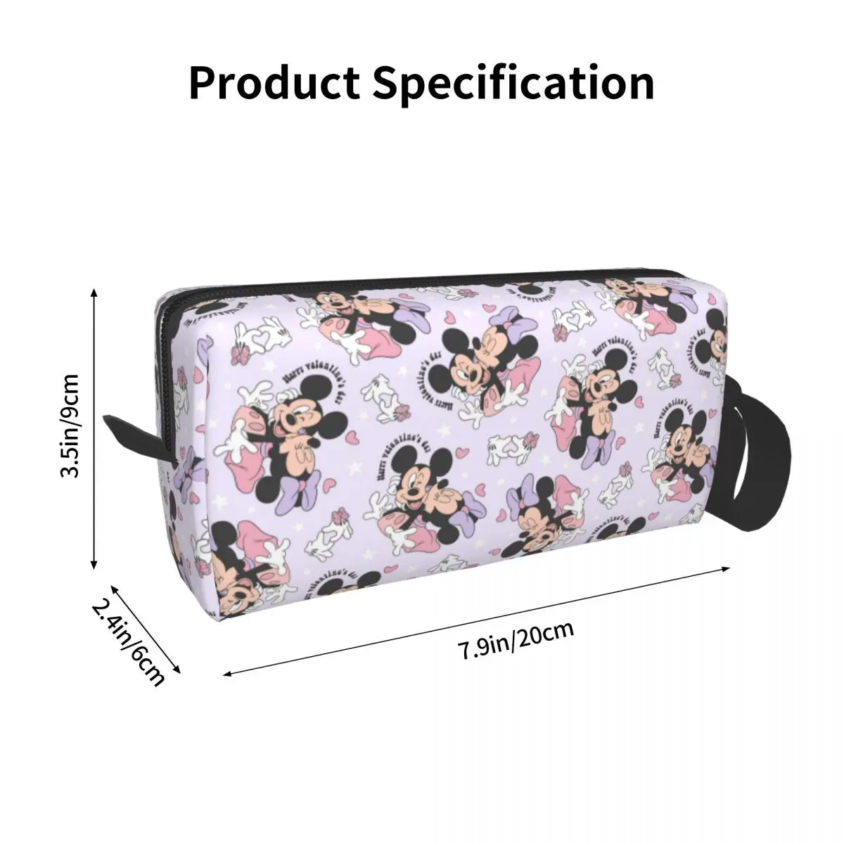 Lovely Micky and Minnie Mouse Girl\'s Cosmetic Bag for Travel Makeup Pouch Women Washbag Toiletry Kit