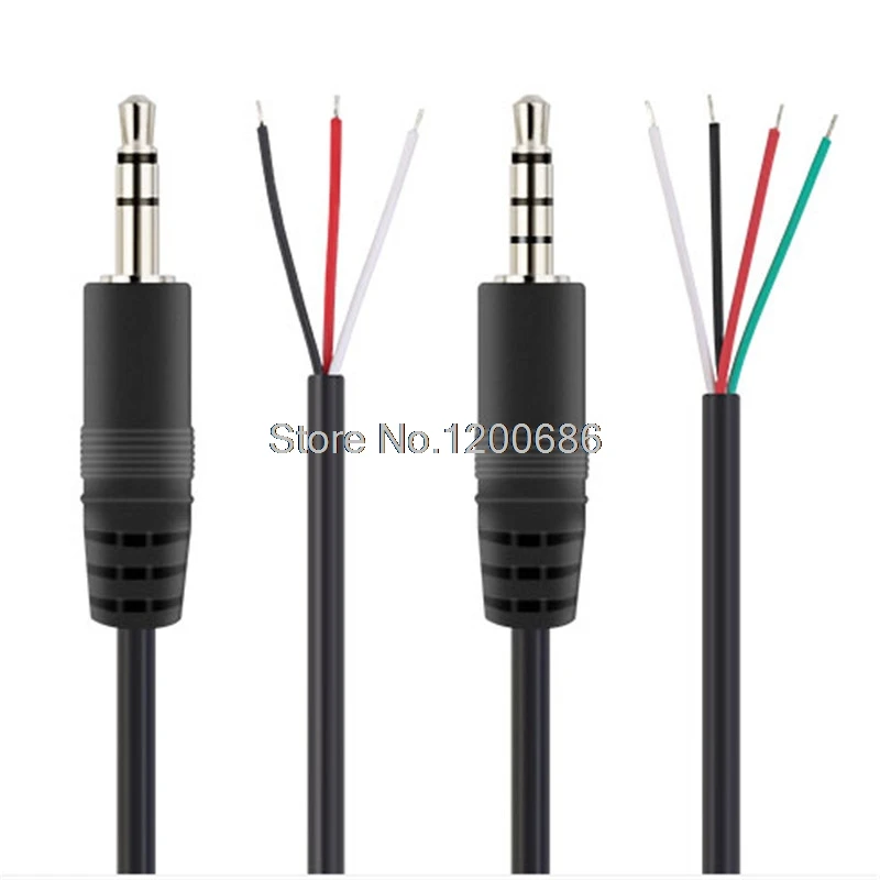 

1M 100CM 3.5 AUX Cable Jack 3.5mm Audio Cable 3.5 mm Jack Speaker Cable AUX DC Power Pigtail Cable Wire 3 soldering ear