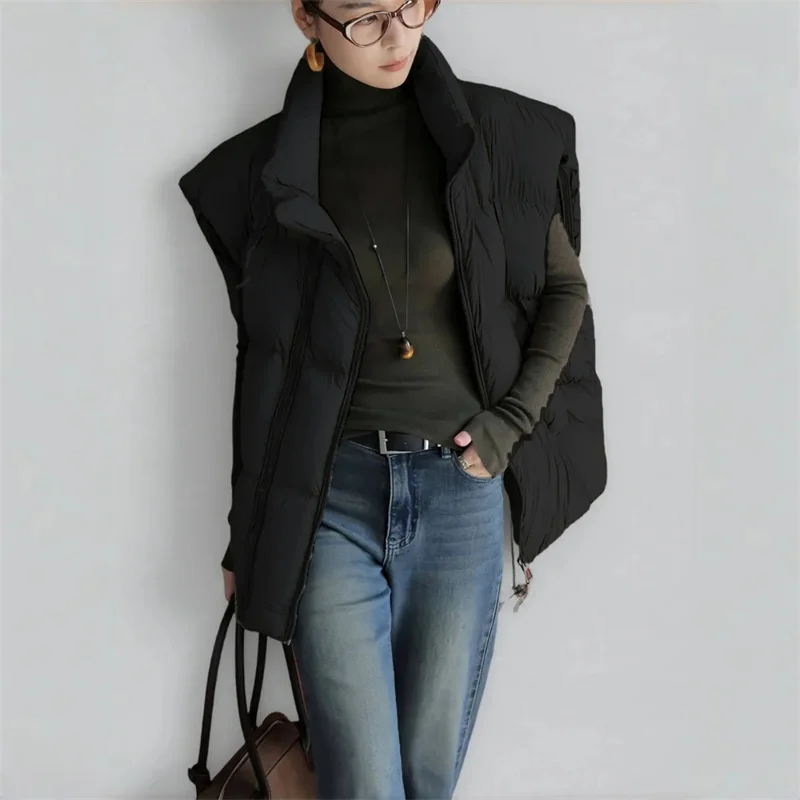 Explosions Down Cotton-Padded Vest Coat Women's Parkas Autumn Winter 2025 New Sleeveless Jacket Ladies Short Waistcoat Outerwear