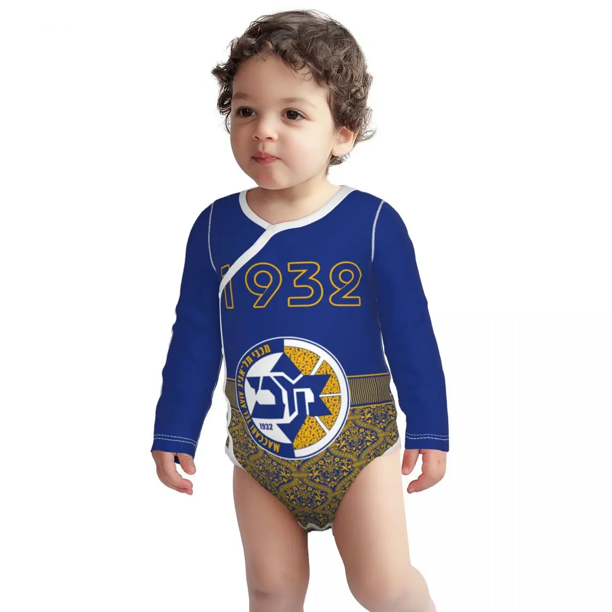 

Israel Maccabi Tel Aviv Bc Unisex Toddlers and Babies' Soft Thermal Long Sleeve Onesies Bodysuits Baby Romper