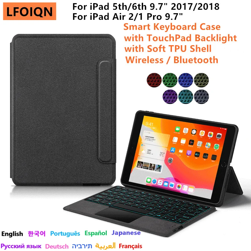 LFOIQN TouchPad Keyboard Case For iPad 9.7 6th 5th Gen 2017 2018 9.7