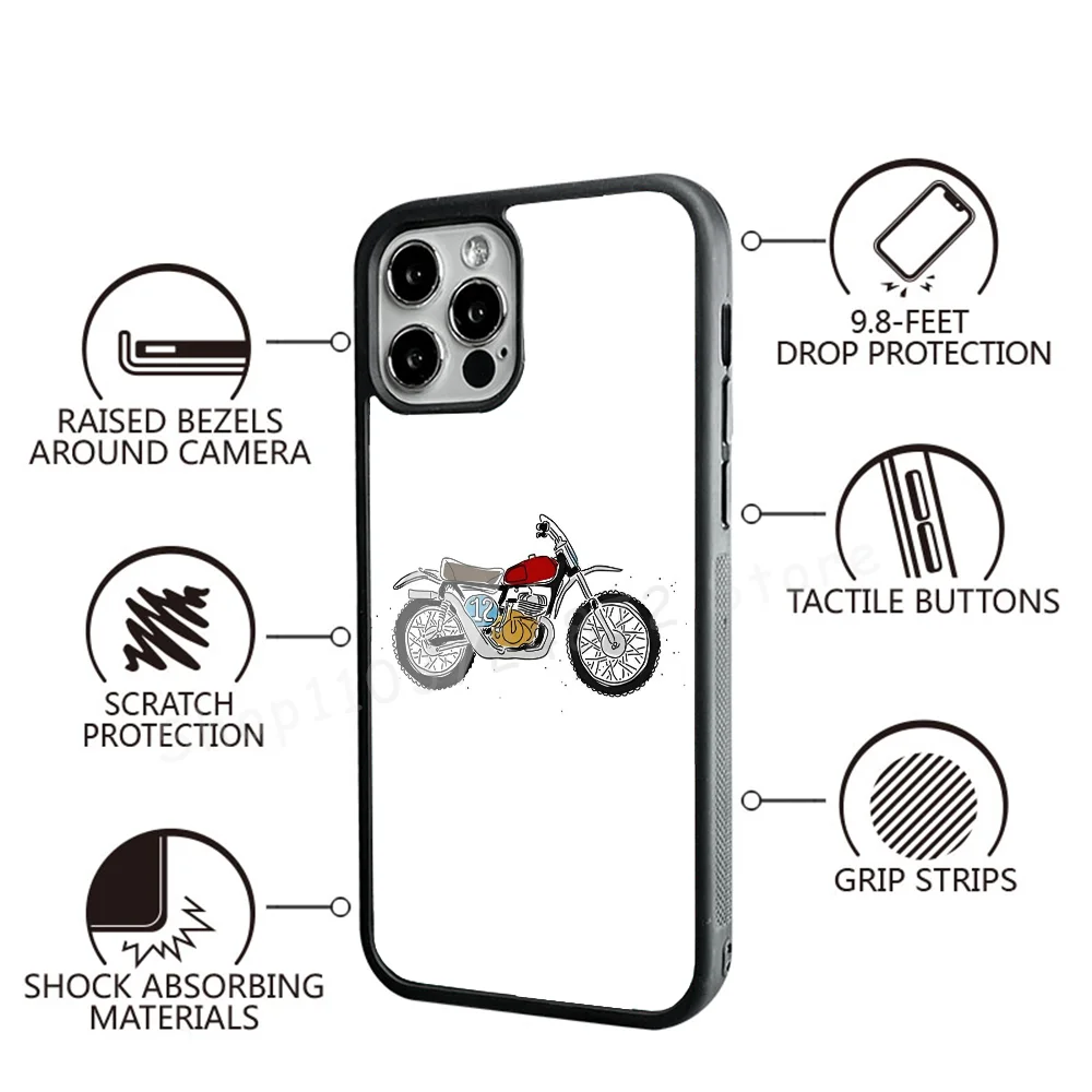 Cute M-Motorcycle Phone Case For IPhone 16 15 14 13 Pro Max 11 Mini Alex Mirror For Magsafe Wireless Charging Cover