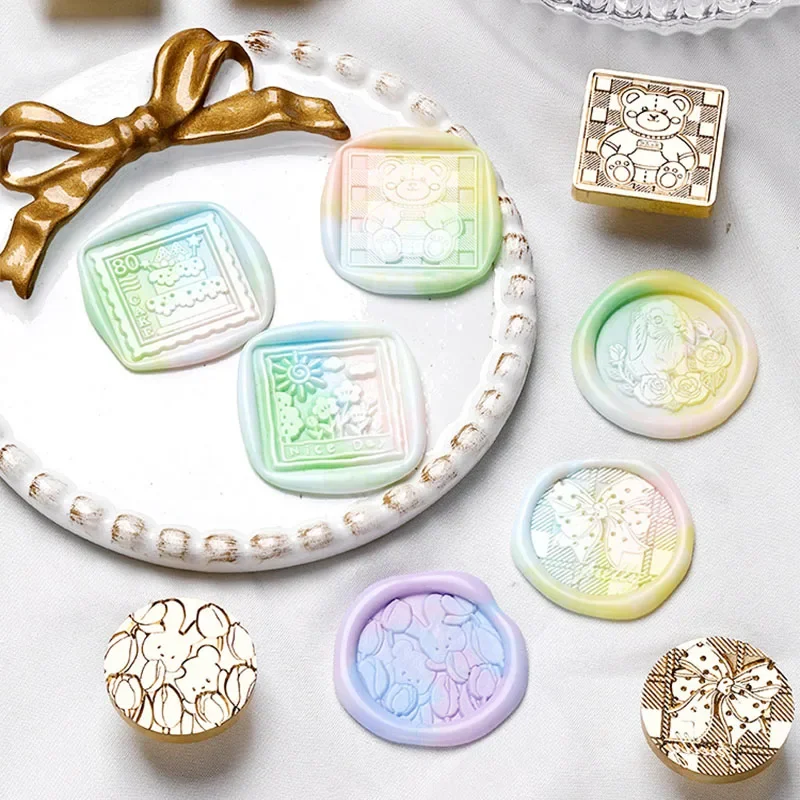 

Wax Seal Stamps Ice Cream Gift Pattern Cute Wax Sealing Head Wedding Invitations Gift Packaging Scrapbooking