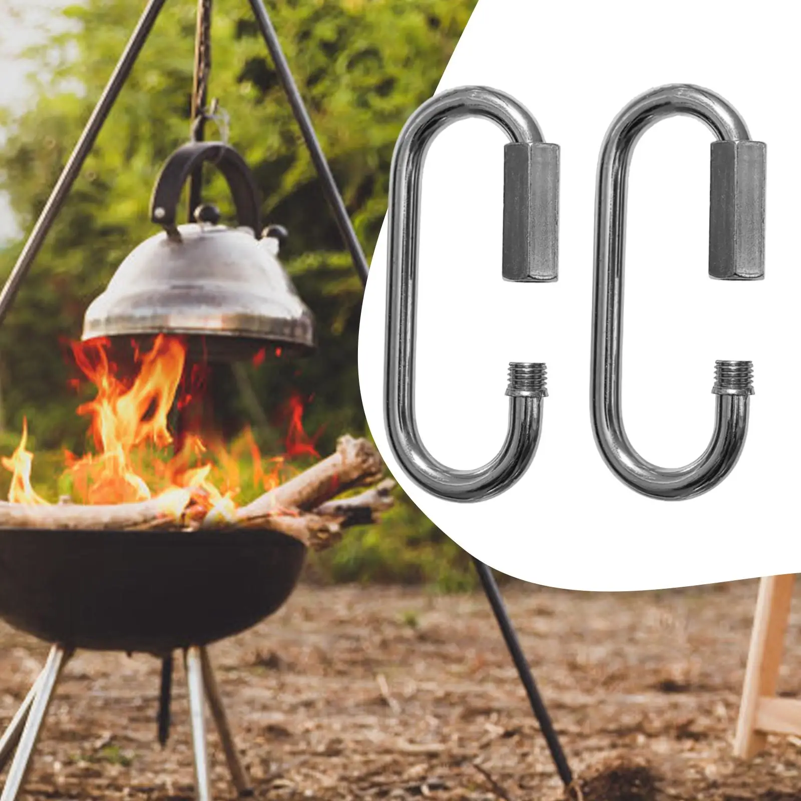 2 قطعة سلسلة ربط موصل حبل موصل خفيفة الوزن سوينغ ملحق برغي قفل كليب للسفر التخييم فناء المشي لمسافات طويلة ساحة