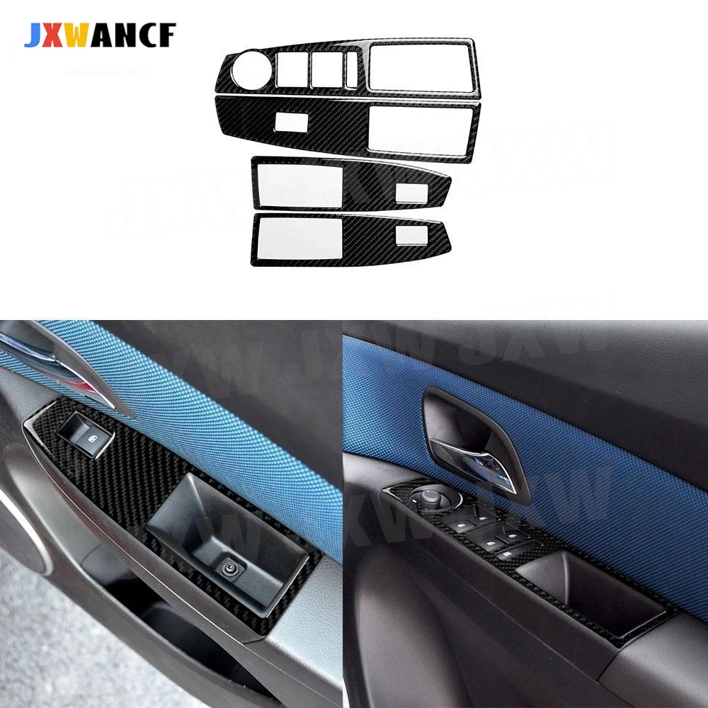 

JXWANCF Carbon Fiber Window Lifter Switch Button Decoration Panel Cover Trim Sticker For Chevrolet Cruze 2009-2015 Car