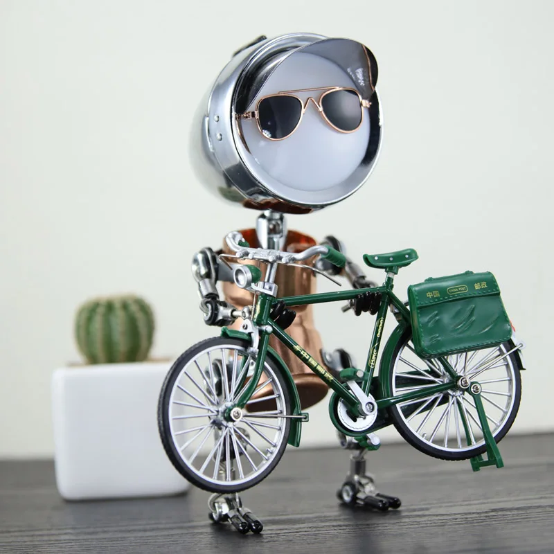 Computer desktop ambient light Post bicycle punk robot personalized handmade light luxury gift
