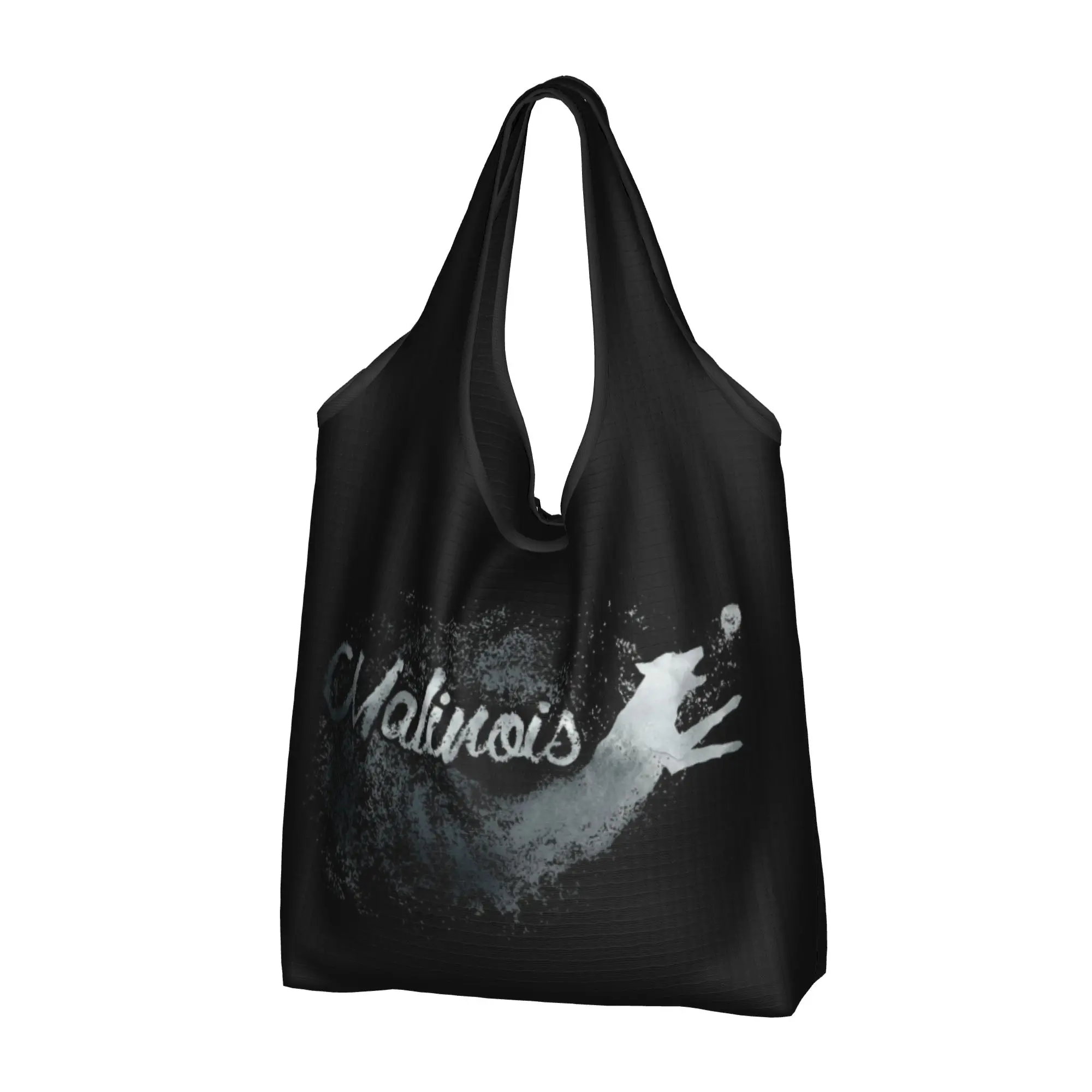 Funny Print Belgian Shepherd Tote Shopping Bags Portable Shoulder Shopper Malinois Dog Handbag