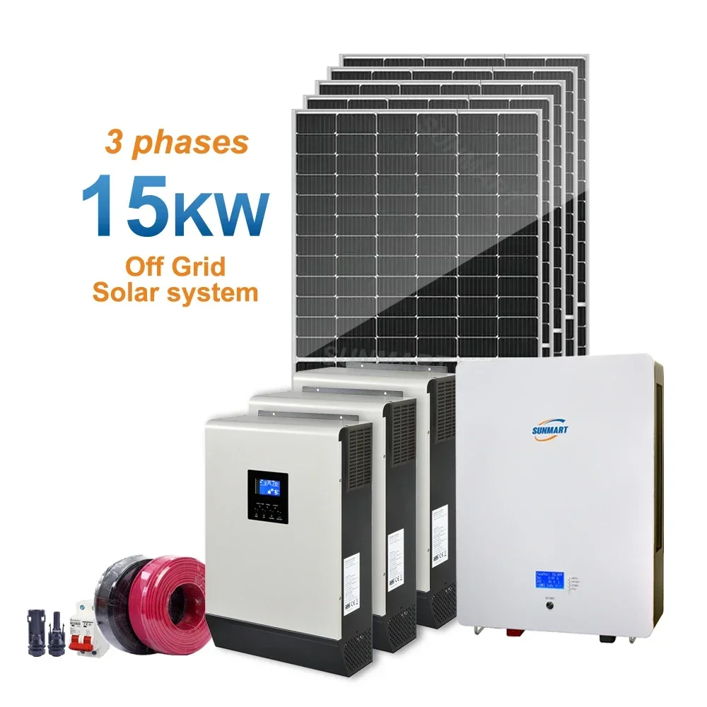 Complete Price 15kva Off Grid Power Hybrid 15kw Solar Energy System