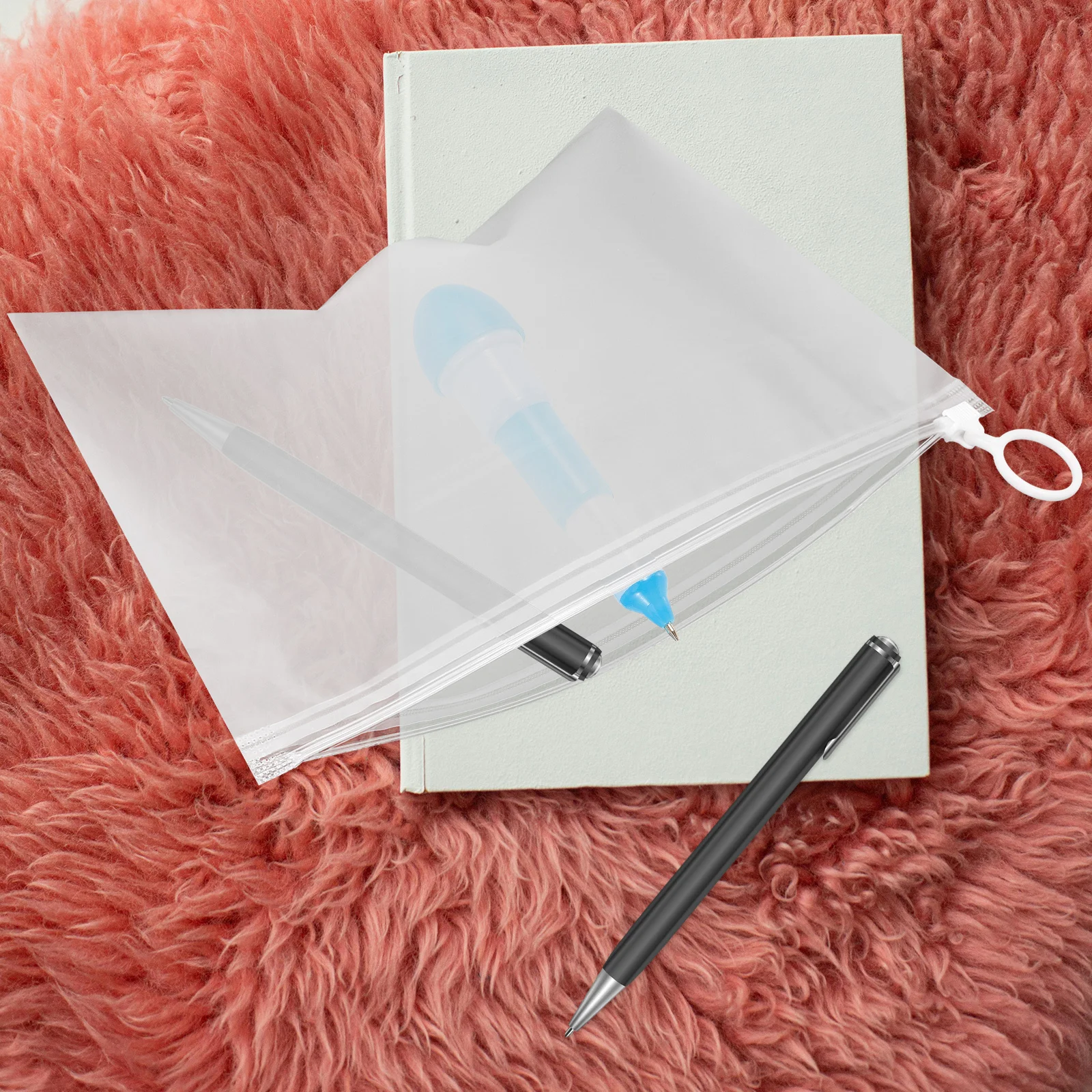 20pcs Plastic Pencil Case Large Capacity Stationery Storage Bag Reusable Washable Pouch For School Office Organizer Pencil