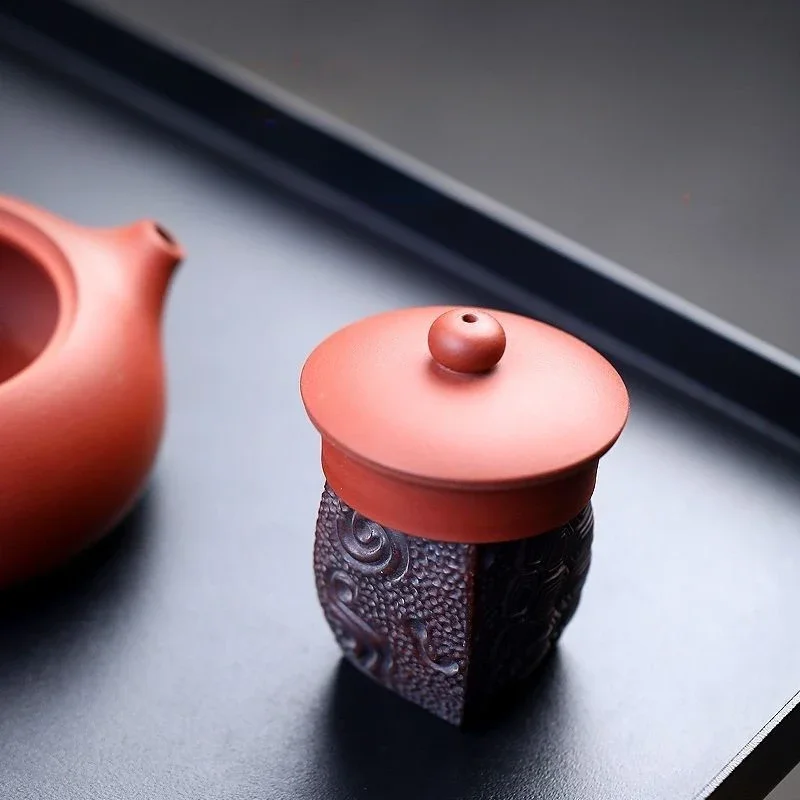 

Purple Clay Tea Pet Play Tortoise Shell Cover Cover Bracket Can Raise Table Ornaments Tea Set SculptureRich Armor