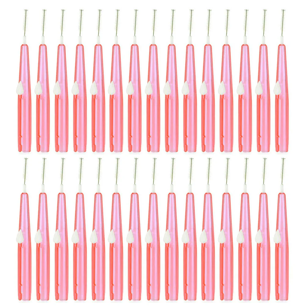 

60 PCS Flossers Oral Care Tool Interdental Cleaners Detergent Optional 55cm Brush Toothpick Pink